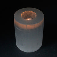 Selenite Cylinder Candle Holder - 10 Cm