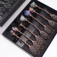 Bronze Gemstone Crystal Witch Spoons