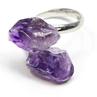 Amethyst Crystal Adjustable Ring