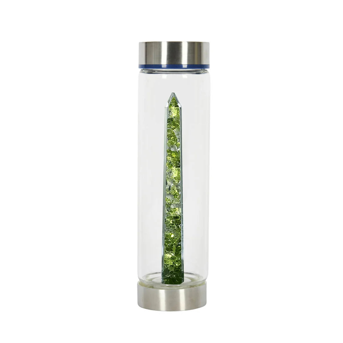 Bewater Magic Fresh Glass Bottle - Peridot And Rock Crystal