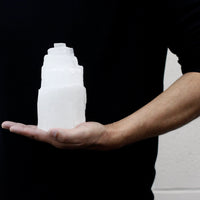 Natural Selenite Tower Lamp - 15 Cm