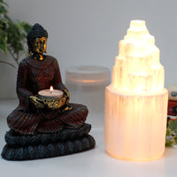 Natural Selenite Tower Lamp - 20 Cm