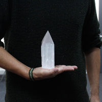 Selenite Pencil Point Tower - 15 Cm