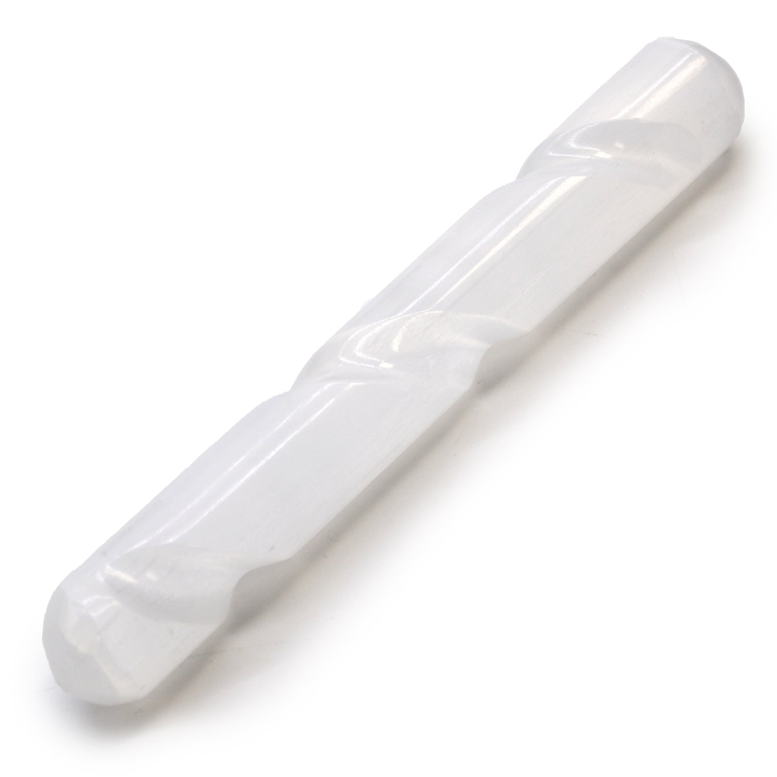 Selenite Spiral Wand - 16cm ( Round Both Ends)