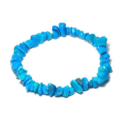 Blue Howlite Stone Chip Bracelet With Guide & Bag