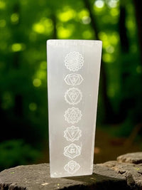 Selenite Block Lamp 25cm - Chakra Lamp