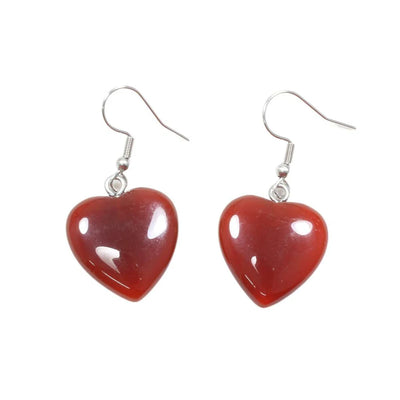 Carnelian Heart Earrings Earrings Only