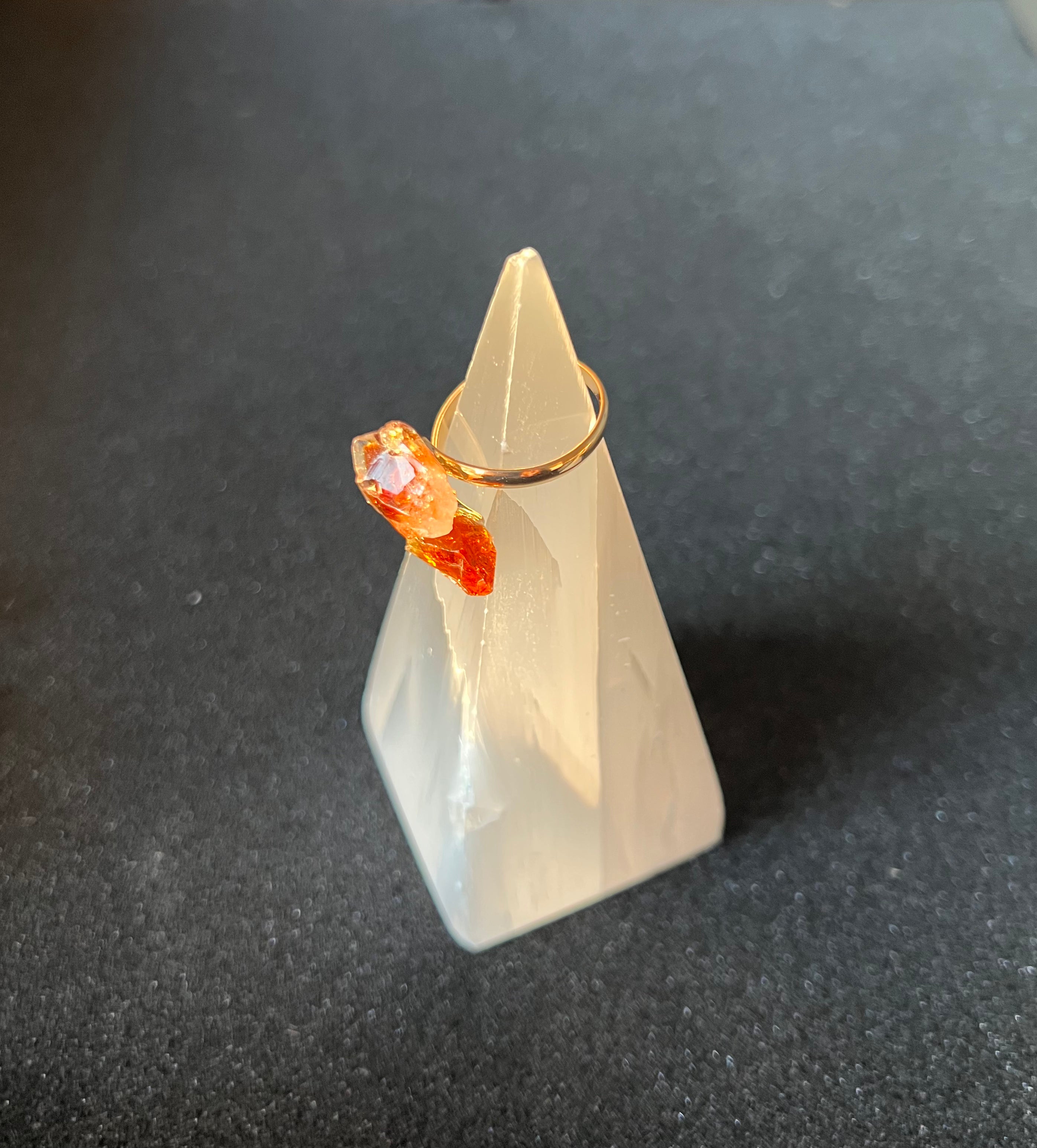 Citrine Crystal Adjustable Ring