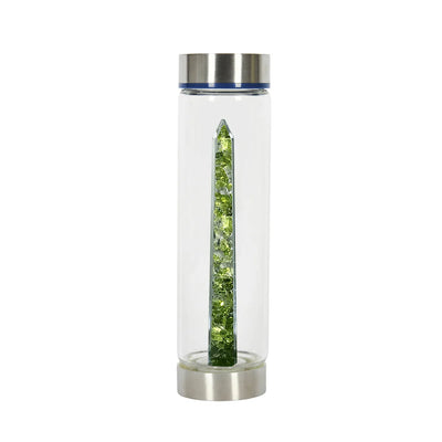 Bewater Magic Fresh Glass Bottle - Peridot And Rock Crystal