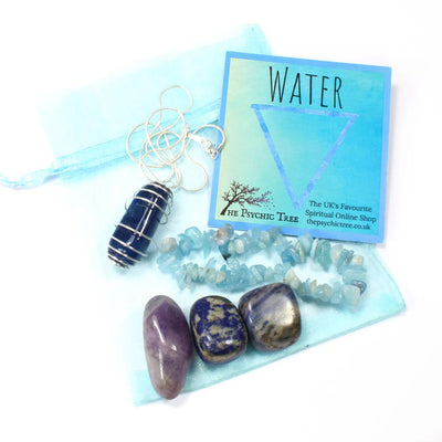 Water Element Bracelet, Crystal & Necklace Pack.