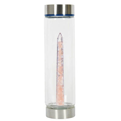Bewater Love Harmony Glass Bottle - Rose Quartz And Clear Quartz - Look How They Shine