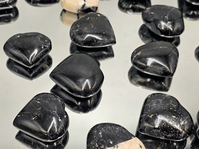 Black Tourmaline Crystal Hearts - Look How They Shine