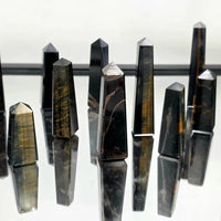 Blue Tigers Eye Crystal Obelisks/ Towers - Look How They Shine