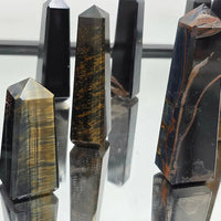 Blue Tigers Eye Crystal Obelisks/ Towers - Look How They Shine
