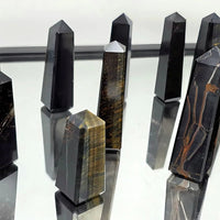 Blue Tigers Eye Crystal Obelisks/ Towers - Look How They Shine