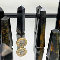 Blue Tigers Eye Crystal Obelisks/ Towers - Look How They Shine