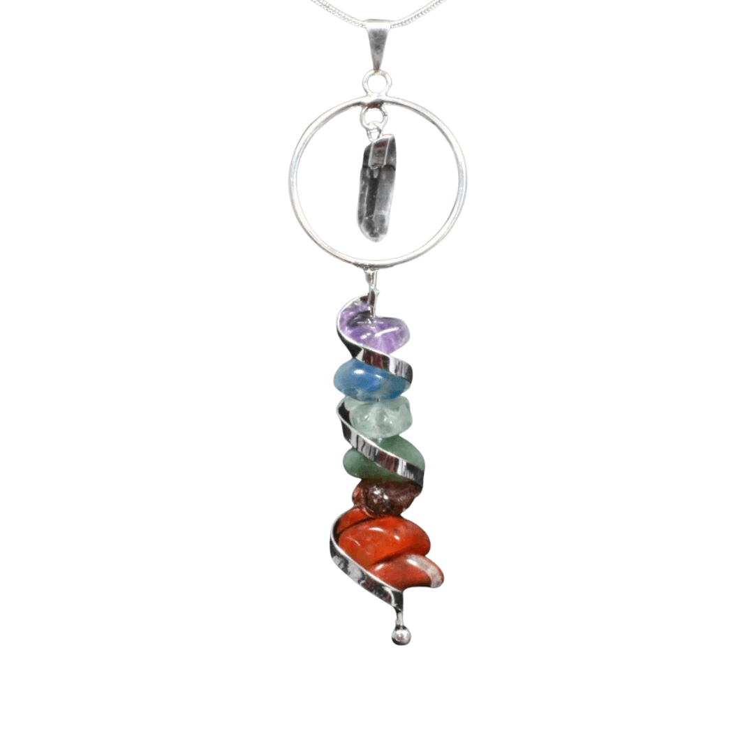 Chakra Crystal Pendant With Chain Silver - Look How They Shine