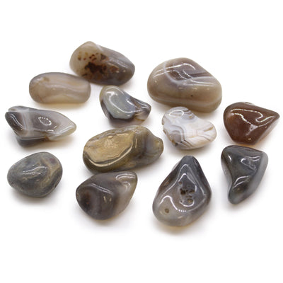Grey Agate - Tumble Stone - Look How They Shine