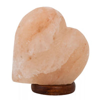Heart Shaped Salt Lamp with Wooden Base - Look How They Shine