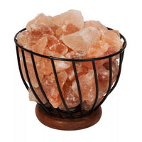 Himalayan Rock Salt Metal Basket Lamp - Look How They Shine