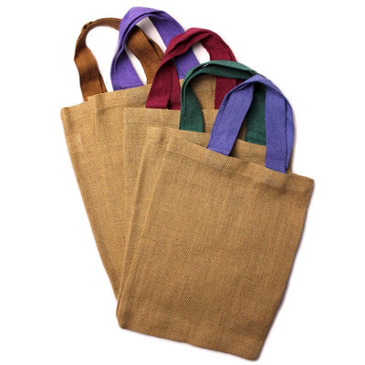 Jute Tote Bag - Assorted colour handles - Look How They Shine