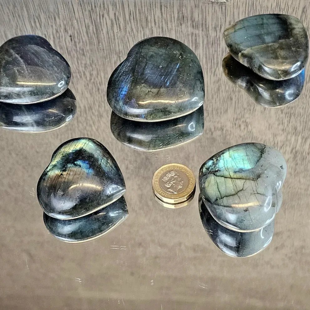 Labradorite Crystal Hearts - Look How They Shine