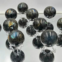 Labradorite Crystal Spheres 300 - 450g - Look How They Shine