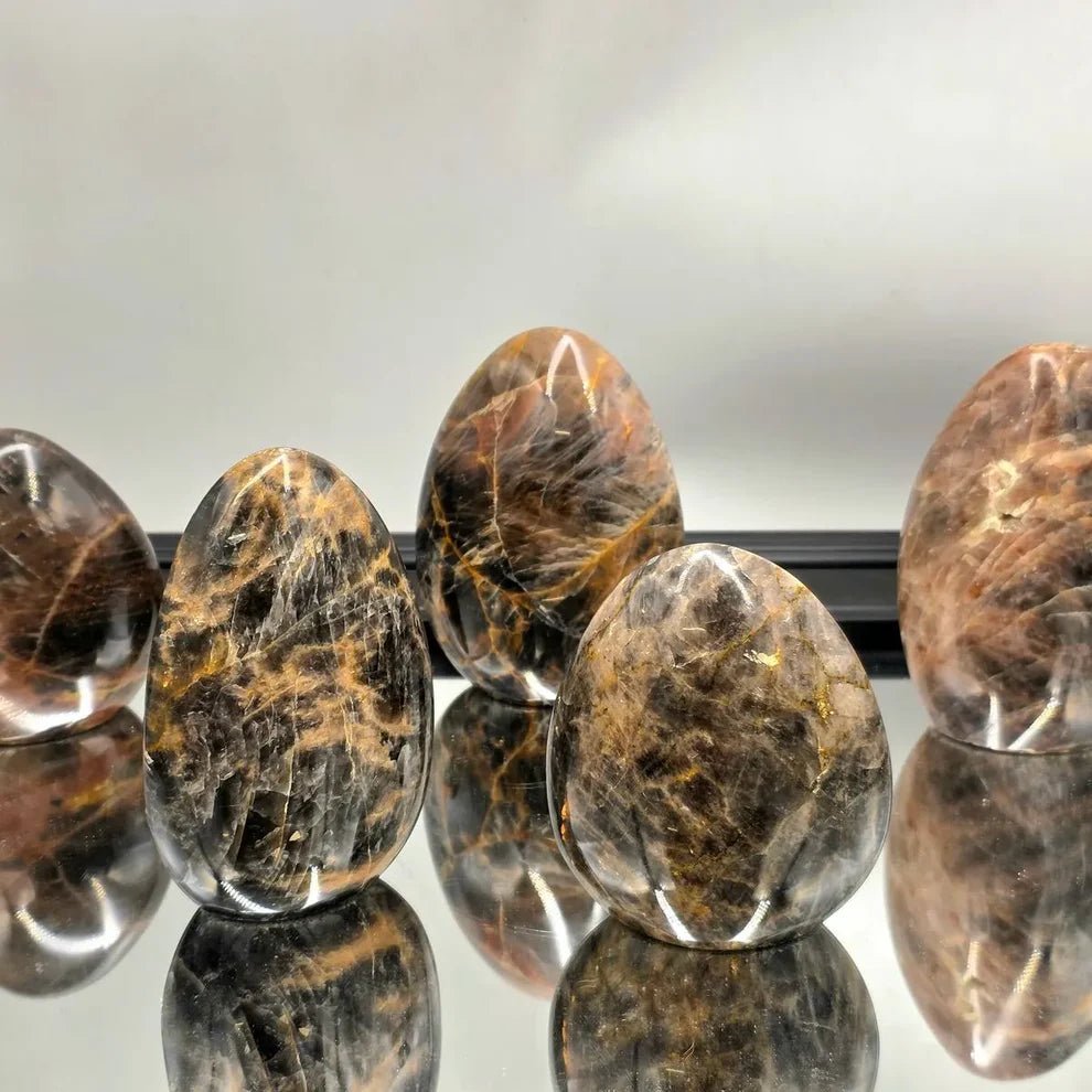 Large Black Moonstone Crystal Freeforms 450 - 600g - Look How They Shine