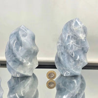 Large Blue Calcite Crystal Flames - Look How They Shine