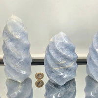 Large Blue Calcite Crystal Flames - Look How They Shine