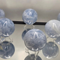 Large Blue Calcite Crystal Sphere 650 - 800g - Look How They Shine