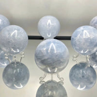 Large Blue Calcite Crystal Sphere 650 - 800g - Look How They Shine