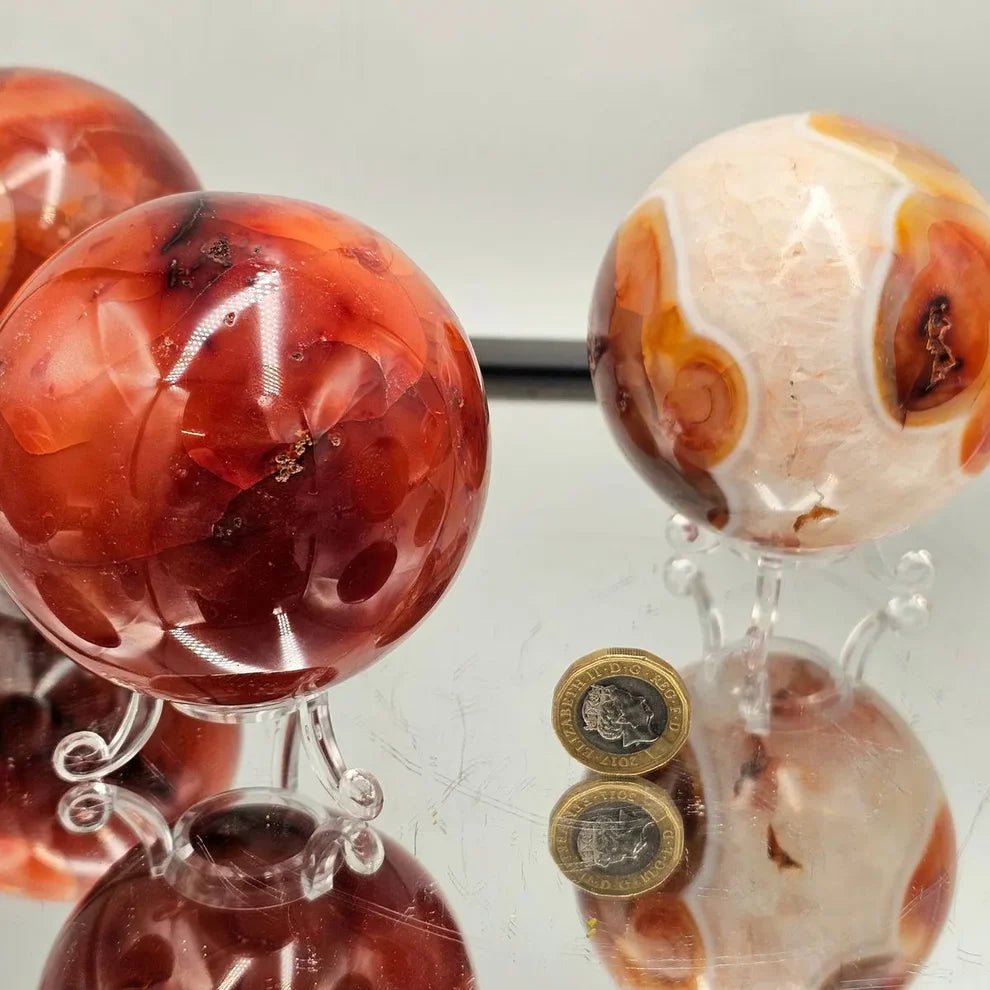 Large Carnelian Crystal Sphere 3" - Look How They Shine