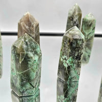 Large Green Moonstone Crystal Prisms / Towers - Look How They Shine