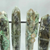 Large Green Moonstone Crystal Prisms / Towers - Look How They Shine