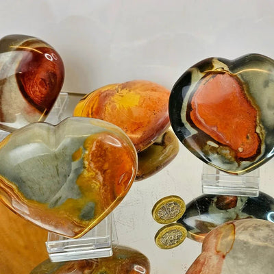 Large Polychrome Jasper Crystal Heart - Look How They Shine