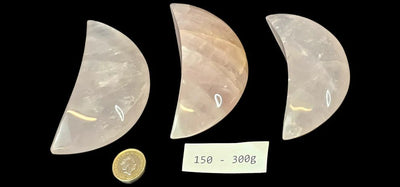 Large Rose Quartz Crystal Moons - Look How They Shine
