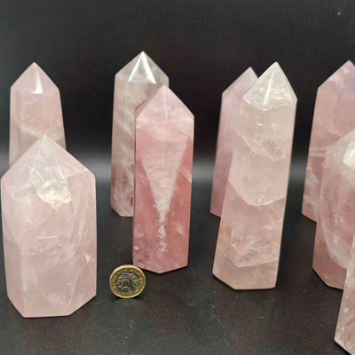 Large Rose Quartz Crystal Prisms - Towers 400 - 500g - Look How They Shine
