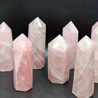 Large Rose Quartz Crystal Prisms - Towers 400 - 500g - Look How They Shine