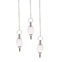 Lingam Shaped Gemstone Pendulum - Rock Quartz - Look How They Shine