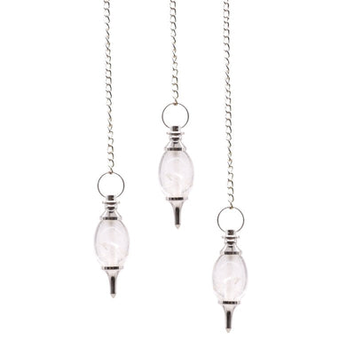 Lingam Shaped Gemstone Pendulum - Rock Quartz - Look How They Shine