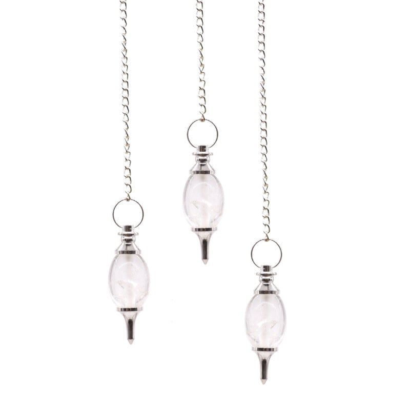 Lingam Shaped Gemstone Pendulum - Rock Quartz - Look How They Shine