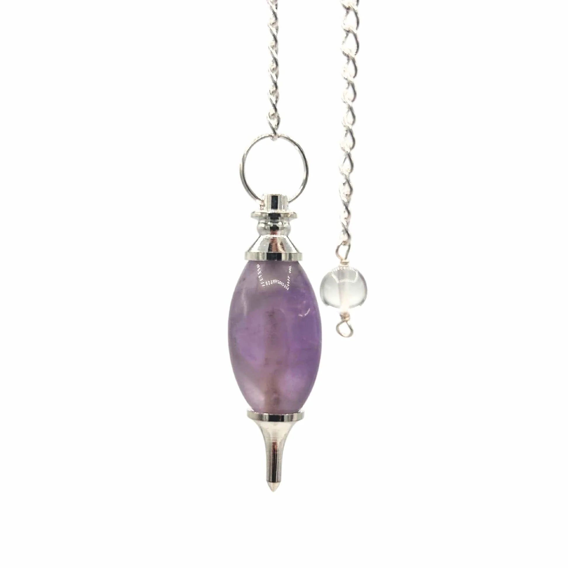 Lingam Shaped Gemstone Pendulums - Amethyst - Look How They Shine