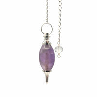 Lingam Shaped Gemstone Pendulums - Amethyst - Look How They Shine