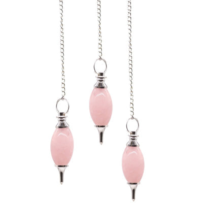 Lingam Shaped Gemstone Pendulums - Rose Quartz - Look How They Shine