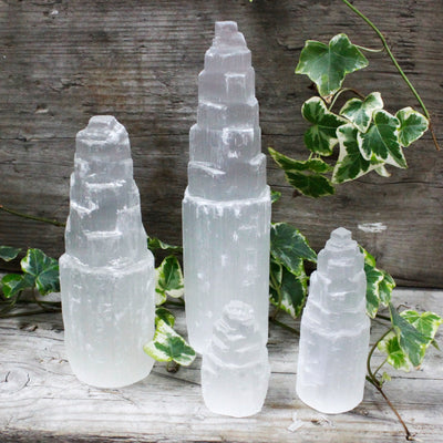 Natural Selenite Tower - 10 Cm - Look How They Shine