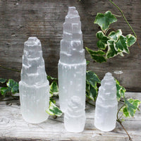 Natural Selenite Tower - 20 Cm - Look How They Shine