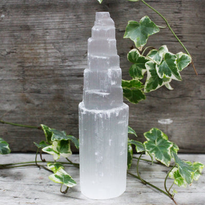 Natural Selenite Tower - 20 Cm - Look How They Shine