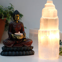 Natural Selenite Tower Lamp - 25 Cm - Look How They Shine