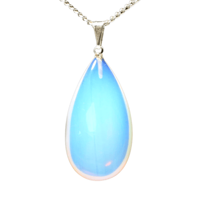 Opalite Teardrop Pendant With Chain - Look How They Shine